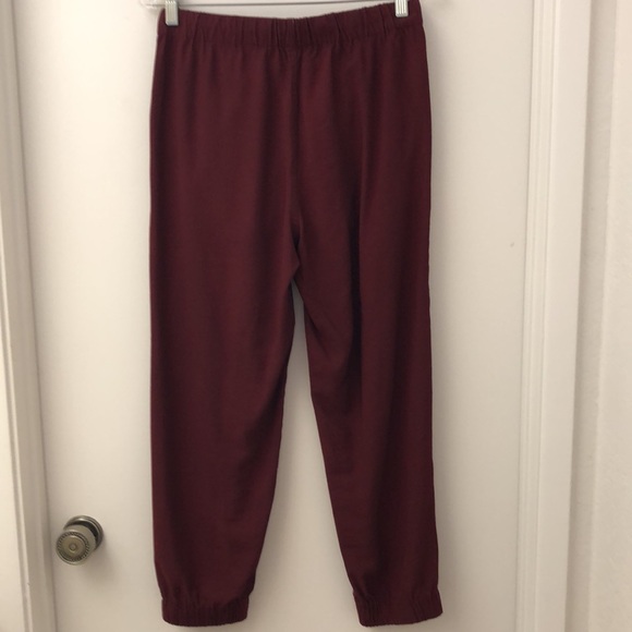 MADEWELL Women’s Drapey Seamed Track Trouser Jogger Pants In Maroon Size Small - Picture 7 of 8